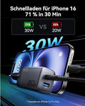 INIU 30 W USB C Charger Pack of 2, [USBC + USBA] Fast Charger with Cable