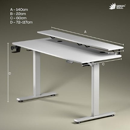 Green Soul Elevate Height Adjustable Table with Monitor Riser