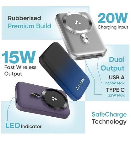 Ambrane Magsafe Wireless 10000Mah Fast Charging