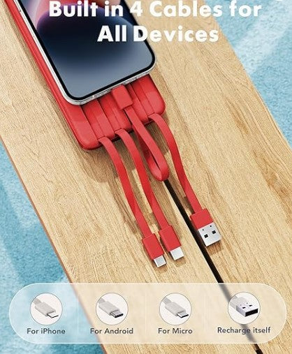Charmast Portable Charger with Built in Cables